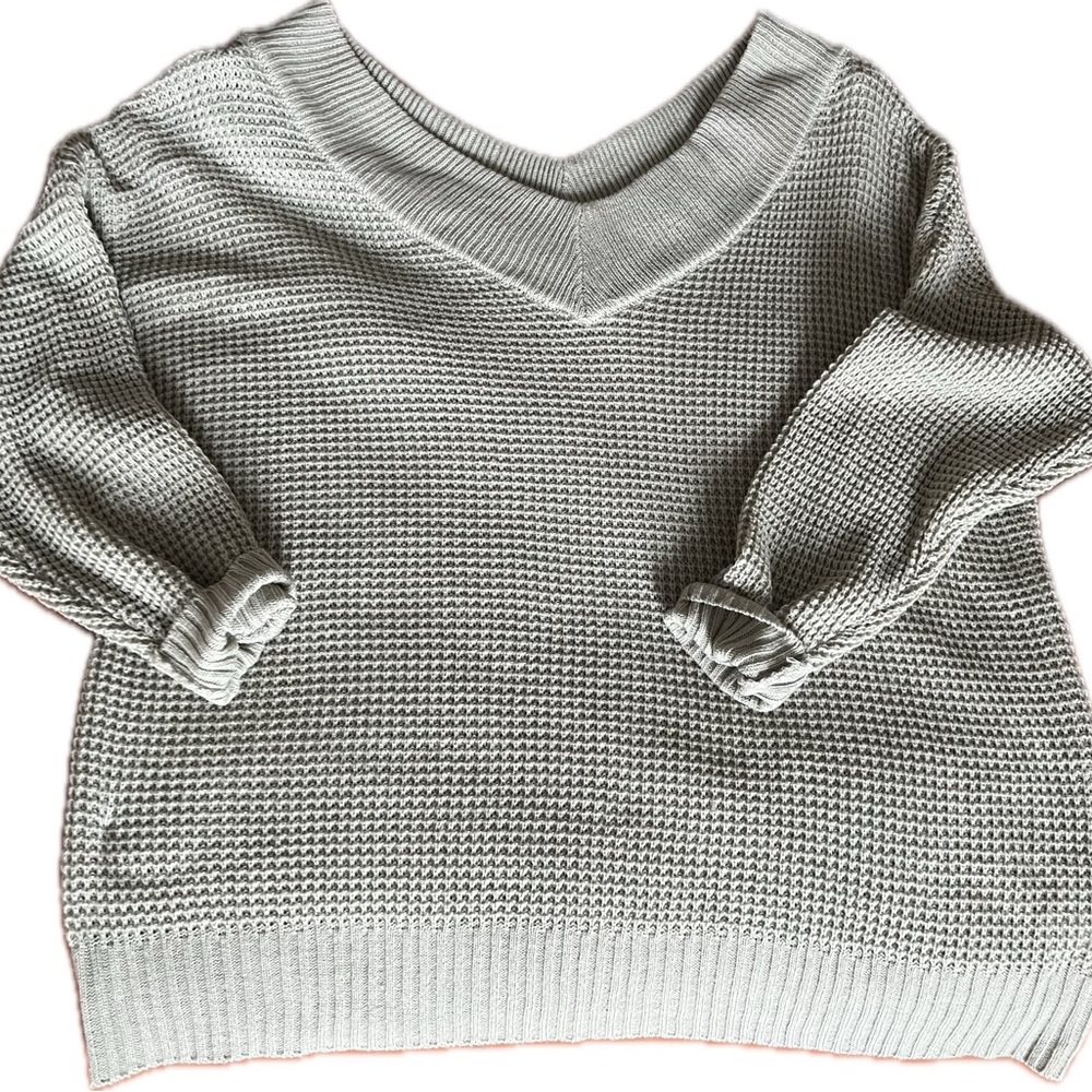 Zenana Off Shoulder Sweater in Seafoam